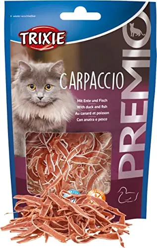 TRIXIE Katzensnack PREMIO Carpaccio - leckere Katzenleckerlis mit Ente - ohne Gluten und ohne zugesetzten Zucker, 50g - 42707