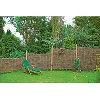 T & J Haselnusszaun Pablo 180 cm x 180 cm - Sichtschutzzäune, rustikaler Weidenzaun für optimalen Sichtschutz und Privatsphäre, handgefertigt aus naturbelassenen Materialien, ideal für Gartenliebhaber.