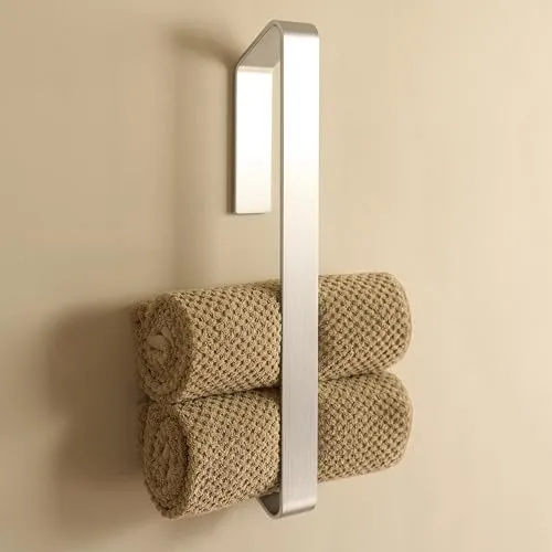 Designfabrik Hamburg Handtuchhalter ohne Bohren - Handtuchhalter & -stangen, selbstklebend und modern im Design, ideal für einfaches Anbringen ohne Werkzeug und bietet bombenfesten Halt.