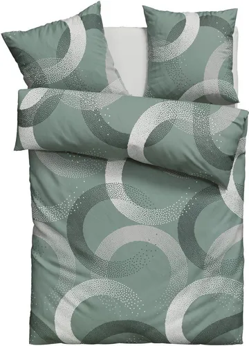 OTTO home Bettwäsche Balisa, Linon, 2 teilig, ab Größe 135x200 cm, aus 100% Baumwolle, Bettwäsche mit Kreisen
