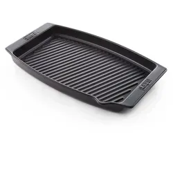 Weber Keramik Grillpfanne 47 x 28cm - Ideal für Fisch und mehr - Pfannen: Ideal zum Grillen und Servieren, hitzebeständig mit Antihaftoberfläche, perfekt für Branding und einfaches Abgießen von Saucen.