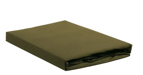 Ambiante Spannbettlaken Spannbettlaken Baumwoll Uni HL Olive Green 200x200 grün, Baumwolle, Gummizug: Rundum, (1 Stück), Spannbettlaken Spannbetttuch Laken mit Gummizug