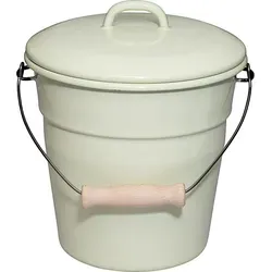 Riess Emaille Bioeimer mit Deckel Ø 20 cm, 3,5 l - Nilgrün Pastell - Praktischer Bioeimer aus Emaille, 3,5 l, bakterienhemmend und leicht zu reinigen. Ideal für die Küche, mit robustem Holzgriff und elegantem Design in Nilgrün Pastell.