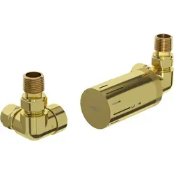 Mexen G05 Thermostat-Satz Axial Gold Messingventile G1/2" - Hochwertiger Thermostat-Satz für Zentralheizungsradiatoren. Aus robustem Messing gefertigt, bietet er Zuverlässigkeit und einfache Installation.