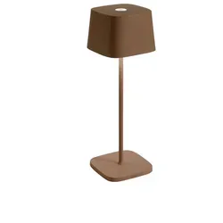 Zafferano Akku-Tischlampe Ofelia Pro Corten - Tischleuchten mit kabellosem Design und wiederaufladbarem Akku für maximale Flexibilität. Intuitive Touch-Steuerung für einfaches Dimmen und Farbtemperaturwahl – ideal für Innen- und Außenbereiche.