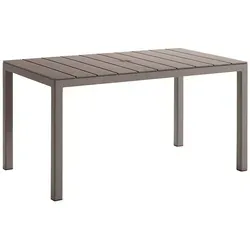 Leziter Tulsa Gartentisch aus wetterfestem Kunststoff 146x86x74 cm - Kompakter Gartentisch Tulsa in modernem Taupe für 6 Personen. Robuste, pflegeleichte Oberfläche und UV-Schutz für lange Haltbarkeit – ideal für alle Wetterbedingungen.