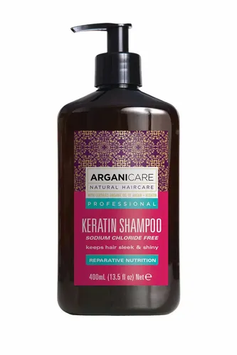 Arganicare Keratin Shampoo für gesundes Haar - Regenerierendes Shampoo mit Keratin für geschädigtes Haar. Schützt und pflegt jedes Haar und sorgt für einen strahlenden Glanz.