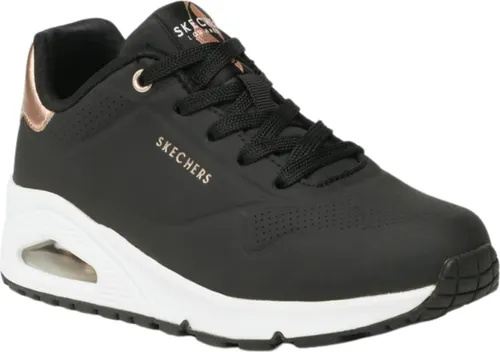 Skechers Damen Sneakers, Black, 37 EU - Damen-Sneaker aus synthetischem Leder, bequem und stilvoll für den Alltag.