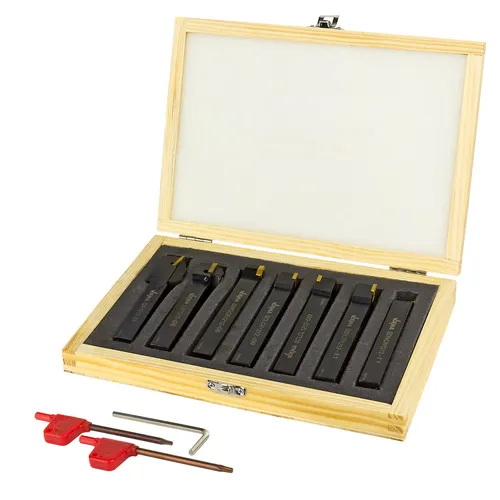 Drehmeißel Drehstahl HM Wendeplatten Set in Box 7 tlg. 12x12 mm für Drehbank