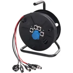Pronomic Stage 4-Kanal Multicore DMC-15 - Lightning-Kabel mit 4 Kanälen (2x Send, 2x Return) und zusätzlicher 230V-Steckdose für optimale Flexibilität und Sicherheit bei Live-Events.