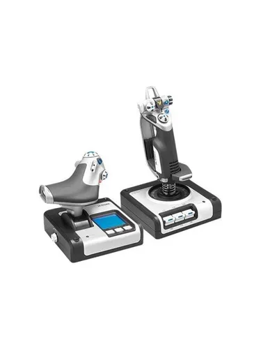 Logitech G Saitek X52 Flight Control System - Schubregler und Stick-Flugsimulationscontroller für PC, präzise magnetische Sensoren und multifunktionale LCD-Anzeige für besten Flugspaß