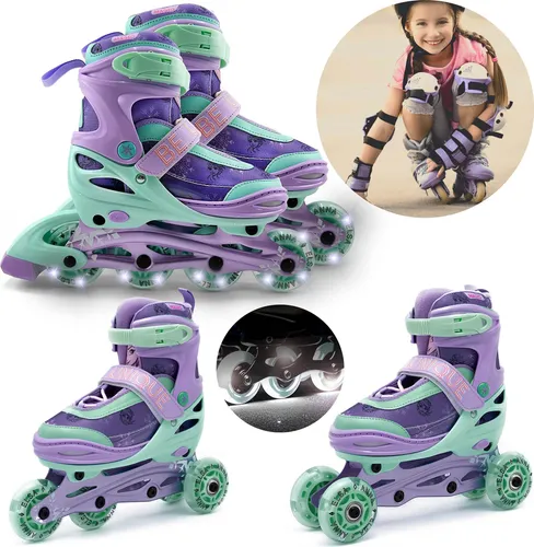 DISNEY Die Eiskönigin 3-in-1 INLINER für Mädchen, verstellbar mit LED-Rädern - Inliner für Mädchen mit 3 Fahrmodi und verstellbarer Größe – ideal für jedes Fahrniveau! Leicht, sicher und mit leuchtenden LED-Rädern für zusätzlichen Spaß.