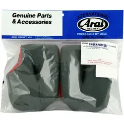 Arai MX-V Dry-Cool Wangenpolster - Grau/Rot - 35 mm - Ersatz-Wangenpolster für Arai MX-V Helme, ideal für individuellen Komfort und passgenauen Sitz. Verfügbar in verschiedenen Größen für optimalen Halt.