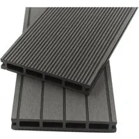 HOME DELUXE WPC Terrassendielen SAMANA - Hellgrau, 2m² - Terrassen- & Balkonfliesen, inklusive Unterkonstruktion und vollständigem Zubehör für eine einfache und schnelle Verlegung.