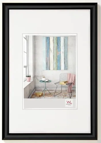 walther design Bilderrahmen schwarz 50 x 70 cm Trendstyle Kunststoffrahmen KP070B