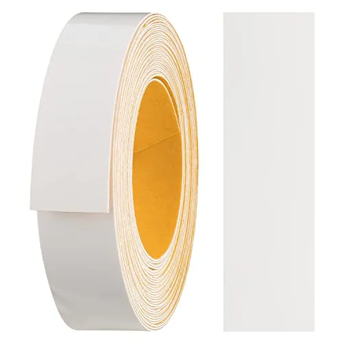 haggiy Melaminkanten-Band selbstklebend 18mm x 5m I Kantenband I Möbelkantenband I Sicherer Halt ohne Bügeln I Kantenumleimer I Furnier für Regalbretter/Holzplatten (Weiß-glanz)
