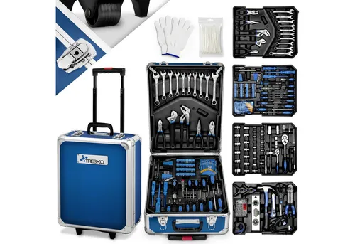 TRESKO Werkzeugset 1400-teilig XXL – Profi Werkzeugkoffer - Vielseitiger Werkzeugkoffer mit 1400 Einzelteilen für Hobby und Heimwerker. Ideal für Reparaturen, Möbelaufbau und Elektronikarbeiten. Robuste Materialien und durchdachtes Design für einfachen Transport und Nutzung.