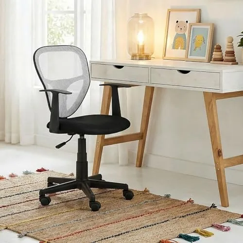 CARO-Möbel Drehstuhl STUDIO, höhenverstellbarer Kinder Schreibtischstuhl mit Armlehnen - Bürostuhl für Kinder mit atmungsaktivem Netzbezug, höhenverstellbar für optimalen Komfort beim Lernen und Arbeiten. Frische Farben für jedes Kinderzimmer!
