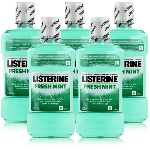 Listerine Fresh Mint 500ml - Für die tägliche Mundspülung (5er Pack )