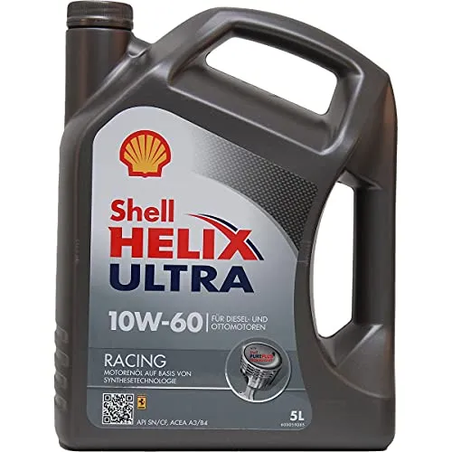Shell Motoröl Helix Ultra Racing 10W-60 - Hochleistungs-Motoröl für Sportwagen, bietet hervorragenden Schutz und Leistung bei extremen Fahrbedingungen, ideal für Rennsport-Enthusiasten.