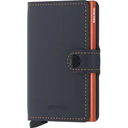 SECRID Miniwallet Matte Nightblue & Orange - Portemonnaie mit RFID-Schutz, bietet Platz für bis zu 6 Karten und besticht durch sein elegantes, mattes Lederdesign.