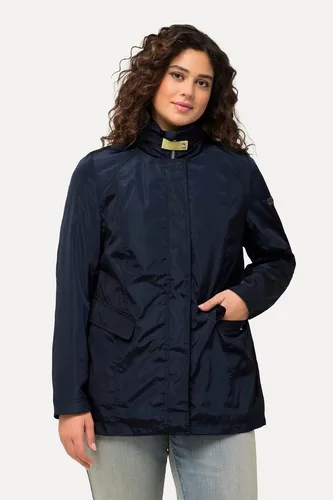 Ulla Popken HYPRAR Funktionsjacke mit Stehkragen und Kapuze - Wetterfeste Funktionsjacke mit unsichtbarer Kapuze und 2-Wege-Zipper, ideal für Outdoor-Aktivitäten. Größenangepasste Länge von ca. 74-84 cm.