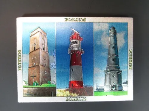 Borkum Leuchtturm  Premium Souvenir Magnet,Germany Deutschland,Laser Optik