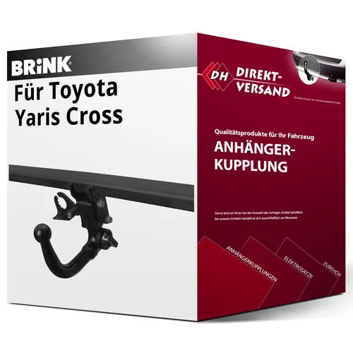 Brink Abnehmbare Anhängerkupplung für Toyota Yaris Cross - Anhängerkupplung von Brink, abnehmbar und ohne TÜV-Eintragung, ideal für den Toyota Yaris Cross (09.2020 - jetzt) mit einer Anhängelast von 1350 kg.