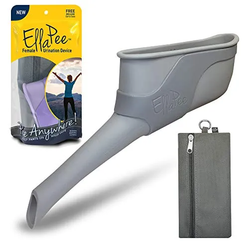 Lewis N. Clark EllaPee Uriniergerät für Frauen, grau - Camping-Toiletten: Diskretes, wiederverwendbares Urinal für Frauen, ideal für Outdoor-Aktivitäten und Reisen, bietet hygienische Lösungen im Stehen ohne Hocken.