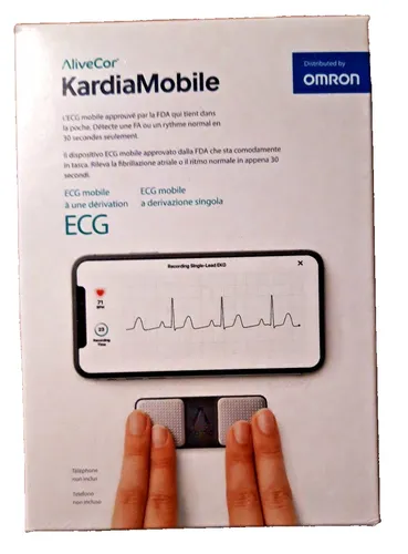 OMRON AliveCor Kardia Mobile KM-1L-E EKG - Tragbares EKG-Gerät für die digitale Gesundheitsüberwachung, einfach zu bedienen und ideal für die persönliche Herzüberwachung unterwegs.