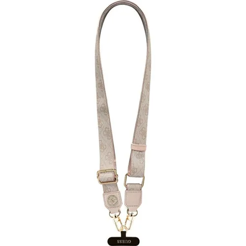 GUESS Universalgurt GUUCNP4DGMP – Rosa Schlüsselband mit Strass und Metall-Logo - Elegantes Crossbody-Lanyard aus hochwertigem Material. Universell einsetzbar für die meisten Smartphone-Hüllen, verstellbar und mit abnehmbarem Karabiner für bequemen Tragekomfort. Stilvolles Accessoire für jeden Anlass.