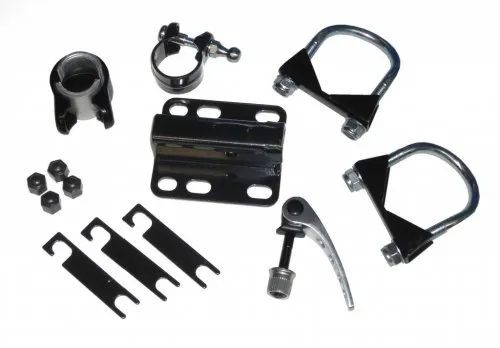 Trail Gator Adapter Set 640205 - Praktisches Adapter-Set für Kinderräder, passend für Steuersatzrohre bis 45 mm Ø und Oversize-Rahmen. Ideal für sicheres Ziehen von Kinderfahrrädern. Hersteller Artikelnummer: 640205.