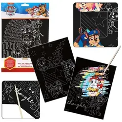 Sarcia.eu Experimentierkasten Paw Patrol Scratchboard 2 Bilder und Stift