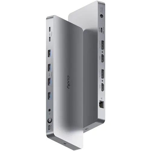 Cudy CS700 USB 3.2 Gen 2 Dual 4K Dockingstation - USB Hub mit 13-in-1 Funktionen, unterstützt Dual 4K-Ausgabe und bietet 100W Power Delivery für schnelles Laden.