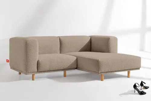 KONSIMO® Ecksofa FOSERO Ecksofa rechts, hergestellt in der EU, handgearbeitet, skandinavisch, Massivholzrahmen