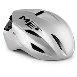 MET Manta Mips Helm Silber L - Fahrradhelm mit innovativem Mips-System für optimale Sicherheit und aerodynamisches Design, ideal für Rennrad und Triathlon. Perfekte Passform durch Safe-T-Advanced-Anpassungssystem.