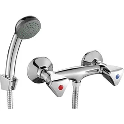 BADLAND Brausearmatur NORM in Chrom – Komplettset für Ihr Badezimmer - Elegante Brausearmatur mit langlebigem Keramikkopf und modernem Design. Ideal für jede Duschkabine, einfach zu installieren und benutzerfreundlich – für ein stilvolles Badezimmer!