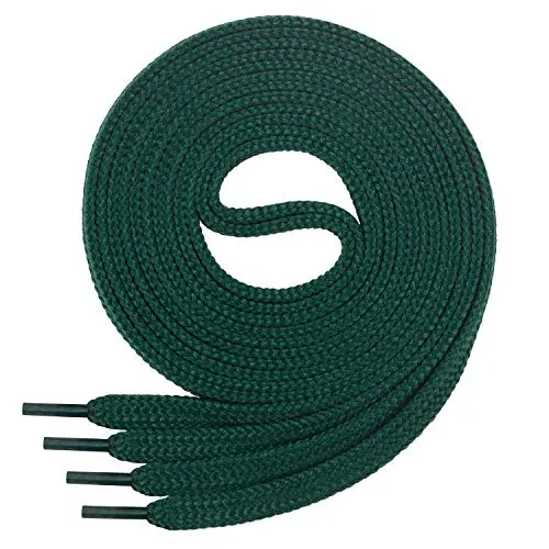 Di Ficchiano 1 Paar SCHNÜRSENKEL dunkelgrün flach 7mm breit für Sneaker Sportschuhe Lederschuhe - flache Schuhbänder sehr reißfest - Shoe Laces Farbe: dunkelgrün 60cm