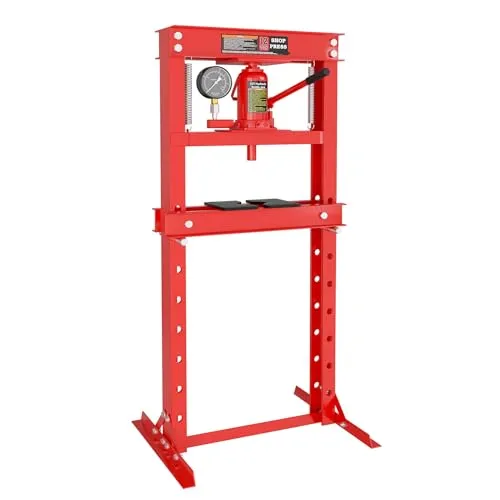 Wiltec 12T Profi Werkstattpresse - Kartuschenpressen mit 12 Tonnen Pressdruck, ideal für Hobbyschrauber und Werkstattprofis. Integriertes Manometer für optimale Druckkontrolle.