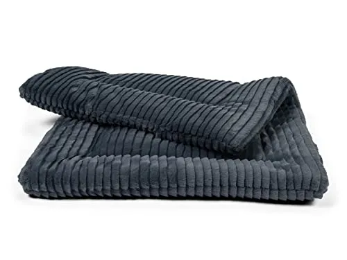 TrendPet Harmony 4cm gefütterte Hundedecke, Katzendecke, Liegedecke für Hunde und Katzen (Anthrazit, 50x35cm)