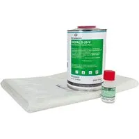DD Composite Polyesterharz 1kg mit Glasfasermatte 300g/m² - Zwei-Komponenten-Kleber für vielseitige Reparaturen im Fahrzeugbau, Modellbau und Kunsthandwerk. Das styrolfreie Harz härtet klebrig aus, sodass Schleifarbeiten entfallen.