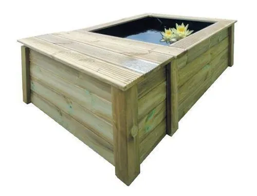 Ubbink Set Quadro Wood III - Holzumrandung für Teiche - Teich-Dekoration: Hochwertige Holzumrandung für eine natürliche Optik und Stabilität rund um Ihren Teich.