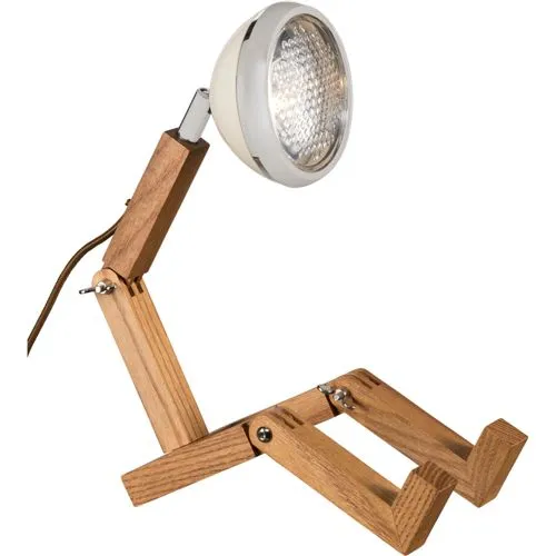 Piffany Mr. Wattson - Mini Tischlampe, Vintage White - Mini Tischlampe aus handgefertigten Materialien mit flexiblen Gelenken für vielseitige Einsatzmöglichkeiten. Ideal für Vintage- und Urban-Look, funktioniert über USB-Anschluss ohne Netzteil.