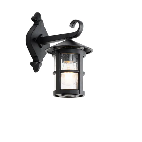 QAZQA - Klassisch I Antik Klassische Außen Wandlaterne schwarz IP44 - Herb I Außenbeleuchtung - Aluminium Rund - LED geeignet E27