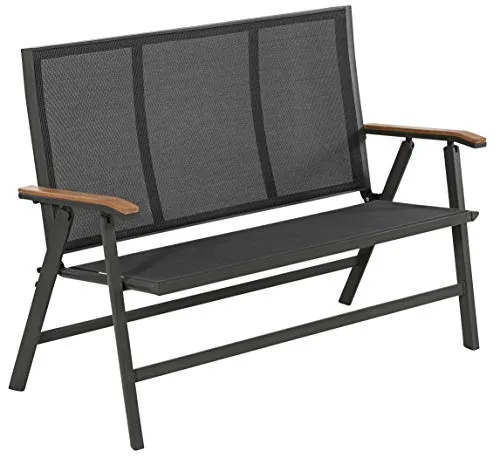 Dehner Gartenbank Klappbank Colmar, 2-Sitzer - Sitzbänke aus hochwertigem Aluminium, klappbar und ideal für Garten oder Terrasse. Maximale Belastbarkeit von 220 kg für besondere Stabilität.