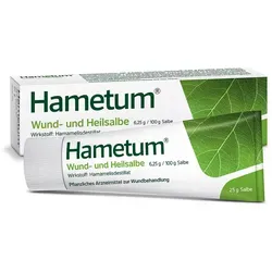 Hametum Wund- und Heilsalbe 25 g - Arzneimittel zur Linderung leichter Hautverletzungen und Entzündungen, mit dem natürlichen Wirkstoff Hamamelisdestillat für eine sanfte Heilung.