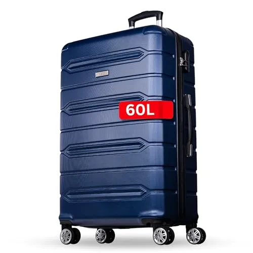 NOWI Hartschalenkoffer Mittelgroß – 62,7L – Leichter Trolley mit 8 drehbaren Rollen und Zahlenschloss (blau, L) - Der NOWI Hartschalenkoffer mit 62,7L Volumen ist ideal für Reisen. Er bietet robusten Schutz, ist leicht und wendig dank 360° Rollen. Mit verstellbarem Teleskopgriff und Zahlenschloss für mehr Sicherheit.
