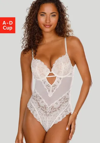 JETTE Body aus floraler Spitze mit Push-up-Effekt, sexy Dessous, Reizwäsche