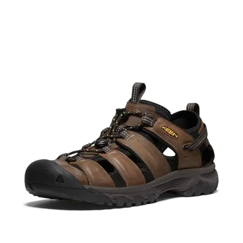 KEEN Herren Targhee 3 Sandalen, Bison Mulch, 47.5 EU - Wanderschuhe: Wasserabweisende, waschbare Sandalen mit sicherem Bungee-Capture-System für den perfekten Sitz – ideal für Abenteuer im Wasser und an Land.