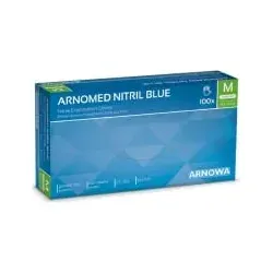 ARNOMED Nitril Blue Einmalhandschuhe, puderfrei, blau 351-M , 1 Packung = 100 Stück, Größe M